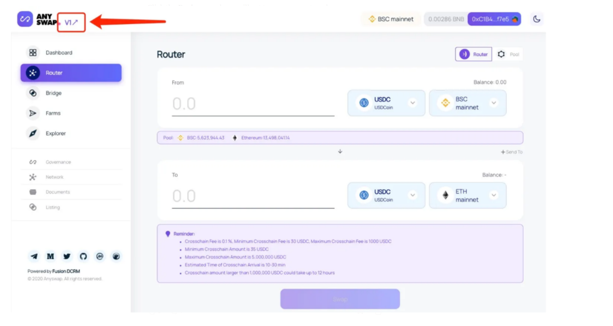 Anyswap Interface